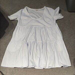 A New Day Blue and White Striped Blouse